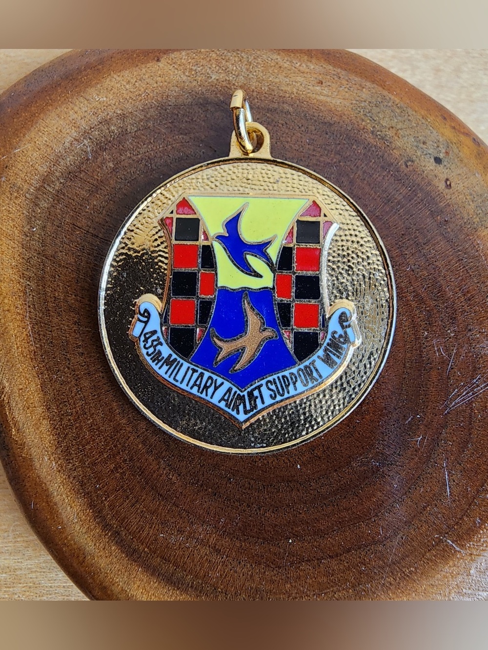 145th Military Airlift Support Wing 1" Vintage Military Aviation Pendant